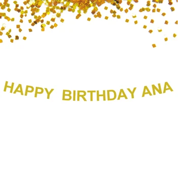 1 комплект блестящего золотого баннера для вечеринки по случаю Дня рождения с пользовательским именем Happy Birthday + Баннер с вашим именем для украшения фона вечеринки по случаю Дня рождения