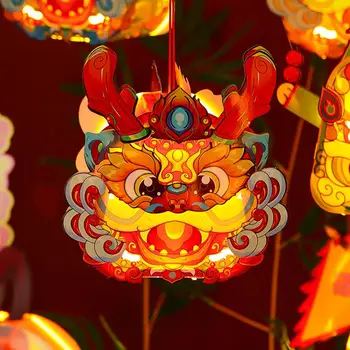 1 комплект новогодних мультяшных фонарей для поделок Красочный фонарь ручной работы Традиционные прочные фонари в китайском стиле для весеннего фестиваля