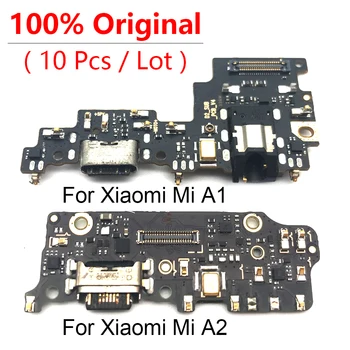 10 шт., оригинальная плата зарядного устройства PCB Flex для Xiaomi Mi A1 A2 Lite A3, разъем USB-порта, док-станция, замена ленточного кабеля для зарядки