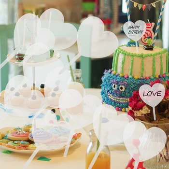 10шт Пустой Свадьба День Рождения Торт Декор DIY Топперы Лопатки В Форме Сердца