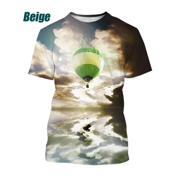 2022 Мужская и женская Летняя 3D футболка, Повседневная Забавная футболка с 3D Принтом на воздушном шаре, Дышащая и удобная Мягкая футболка