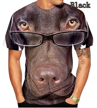 2023 лето 3D печати зрелище собака хипстер мужская футболка