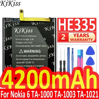 4200 мАч HE335 Для Nokia 6 nokia6 N6 TA-1000 TA-1003 TA-1021 TA-1025 TA-1033 TA-1039 Умный Аккумулятор большой емкости для мобильного телефона