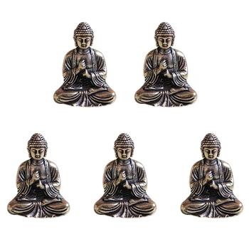 5X Мини-статуя Будды, Бронзовая статуя Будды, китайский буддизм, чистая медь, бронзовая статуя Будды Шакьямуни