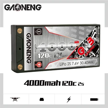 GAONENG GNB 7,6 В 4000 мАч 120C ПЛЮС LiPo Батарея Для Гоночного Автомобиля С Дистанционным Управлением Запасные Части С Обновлением Корпуса LiHV 2 S Батарея