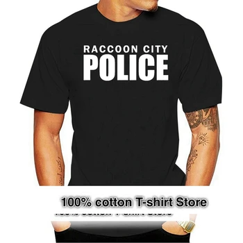 Raccoon City Polices Футболка Обычная S XXXXXL Футболка Демисезонная рубашка Облегающий дизайн Базовая Новинка Для мужчин и женщин Мультфильм