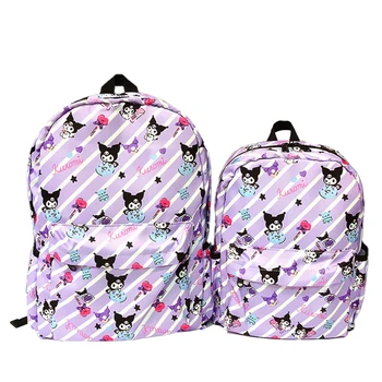 Sanrio Аниме Kuromi Cinnamoroll My Melody Студенческая сумка Рюкзак для родителей и детей Легкие брезентовые рюкзаки для детей Kawaii Toys