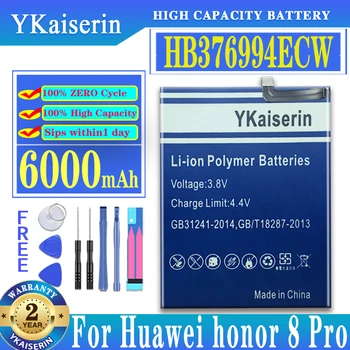 YKaiserin Новоприбывший аккумулятор емкостью 6000 мАч для Huawei HB376994ECW Для Honor 8 Pro 8Pro Для Honor V9 DUK-AL20 DUK-TL30 Батареи