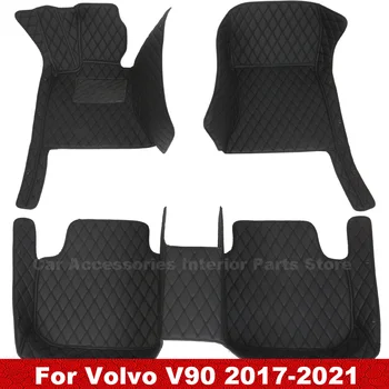 Автомобильные Коврики Для Volvo V90 2021 2020 2019 2018 2017 Изготовленные На Заказ Кожаные Накладки Для Ног Автомобильные Аксессуары Для интерьера Автомобиля