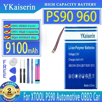 Аккумулятор YKaiserin 9100 мАч для XTOOL PS90 Automotive OBD2 OBD 2 Автомобильные цифровые аккумуляторы 7,4 В 8,2 В