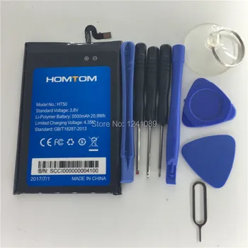 Аккумулятор мобильного телефона для HOMTOM HT50, аккумулятор емкостью 5500 мАч, бесплатные инструменты для демонтажа, длительное время ожидания, высокая емкость