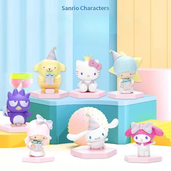 Аниме Sanrio Blind Box Kawaii Hello Kitty Cinnamoroll Pom Pom Purin Melody Фигурки Little Twin Star Mystery Box Модели Игрушек Подарки