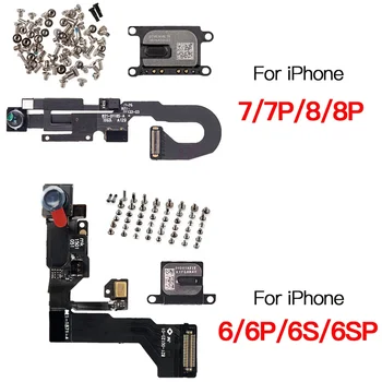 Гибкий кабель фронтальной камеры для iPhone 6 6P 6s 7 7P 8 Plus, сменный динамик для наушников с полным комплектом винтов
