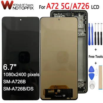 Для Samsung Galaxy A72 5G ЖК-дисплей С сенсорным экраном, Дигитайзер Для Samsung A72 5G LCD A726 SM-A726B SM-A726B/DS LCD Без пальцев