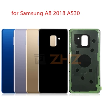 Для SAMSUNG Galaxy A8 A530 2018 Задняя крышка батарейного отсека, задняя стеклянная крышка корпуса SAMSUNG A530