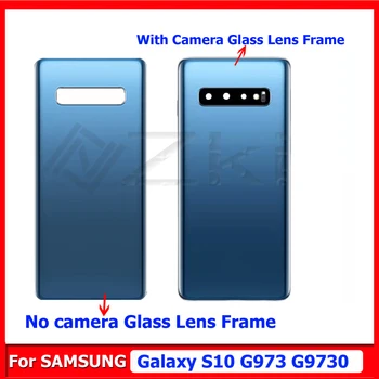 Для Samsung Galaxy S10 G973 Задняя Стеклянная Крышка Батарейного Отсека Задняя G973U1 G973F Дверной Корпус Чехол С Защитной Крышкой Рамки Объектива Камеры