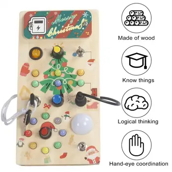 Игрушка на печатной плате для детей, светодиодная деревянная игрушка на доске, повышающая внимание, развивающая причинно-следственное восприятие, способствующая воспроизведению игровой схемы