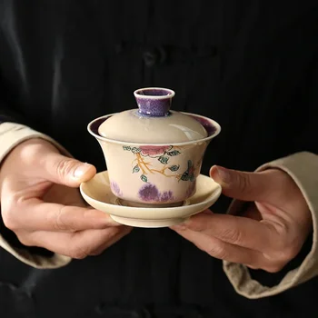 Китайский Гайваньский Чайный Сервиз Керамические Старинные Чайные Чашки Кунг-Фу Porcelanas Чайная Чаша Чайная Чашка Ручной Росписи Sancai Чайная Супница