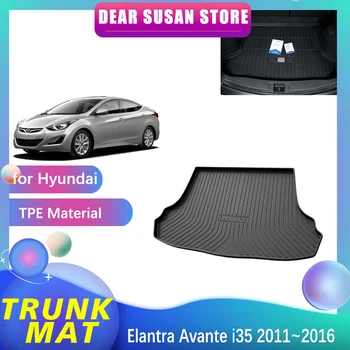Коврик для Заднего Багажника Hyundai Elantra Avante Active i35 MD UD 2011 ~ 2016 Лоток Для Багажа Водонепроницаемый Вкладыш Для Ног Пользовательские Аксессуары
