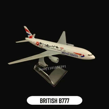 Копия металлического самолета в масштабе 1: 400, Модель самолета BRISTISH B777 Airlines, изготовленная под давлением, Миниатюрный подарок для дома, игрушки для мальчиков