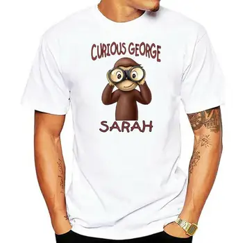 Любопытный Джордж Персонализированная пользовательская футболка Party Favor Подарок на День рождения Подарок Мультяшная футболка мужчины Унисекс Новая Модная футболка