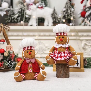 Милые рождественские подвески с мультяшным дизайном пары пряничных человечков - Рождественский реквизит для украшения