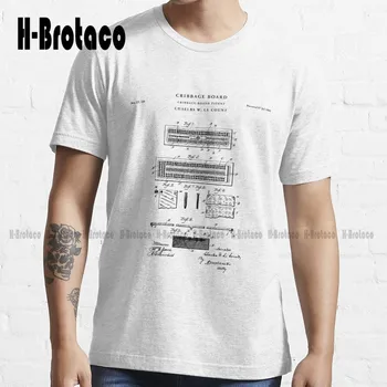 Модная футболка с рисунком по патенту Криббиджа, коричневая хлопковая рубашка, простые повседневные футболки Vintag на открытом воздухе, Xs-5Xl, подарок на заказ