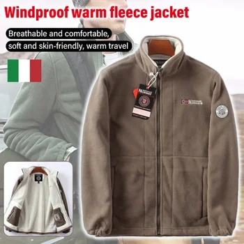 Мужская теплая куртка, двусторонняя флисовая куртка, утолщенная свободная повседневная куртка, флисовая куртка осень-зима 양면 폴라폴리스 아우터