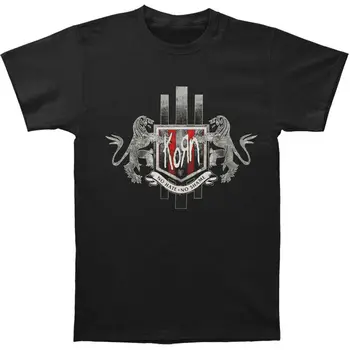 Мужская футболка Korn Shield 2014 Tour XX-большого размера черного цвета с длинными рукавами