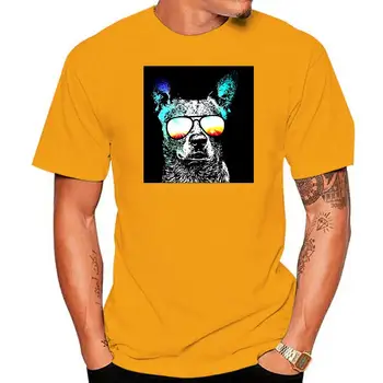 Мужская футболка Rowdy Australian Cattle Dog, неоновая футболка, крутая футболка с принтом, футболки-топы