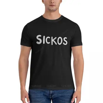 мужская хлопковая футболка Sickos - Ха-ха-ха, да, ха-ха-ха, да, классическая футболка, летние топы, однотонная мужская футболка, мужская блузка, мужская черная футболка