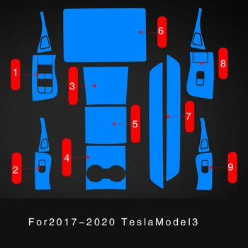 На 2017-2020 годы Tesla Модель 3 Y GPS Навигация Внутренняя Центральная консоль Прозрачная Защитная пленка из ТПУ Автомобильные Аксессуары