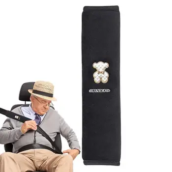 Накладка для плечевого ремня Плюшевая подушка для ремня безопасности Чехол для ремня с мультяшным медведем Мягкая Удобная накладка для автобуса автомобиля самолета рюкзака