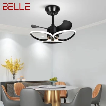 Потолочные вентиляторы BELLE Modern Креативная Простая Винтажная светодиодная лампа 3 цвета с дистанционным управлением для дома Гостиной Спальни
