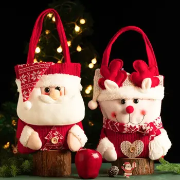 Рождественская сумочка большой емкости Портативный Мультяшный Снеговик Подарки Мешок Конфет Санта Клаус Лось Рождественская Упаковочная сумка Новый Год
