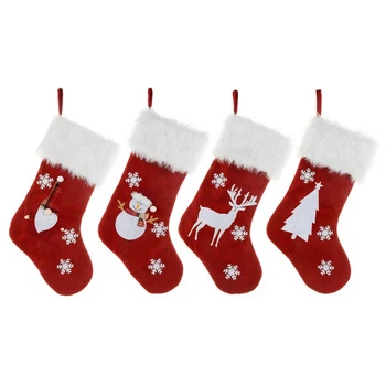 Рождественский Носок Подарочный Пакет Подарок Праздничные Принадлежности Снеговик /Лось/Санта