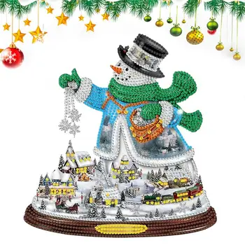 Рождественский Снеговик, 5D Набор для алмазной живописи, Рождественская картина со стразами, Снеговик, Алмазная вышивка, Картина в горошек