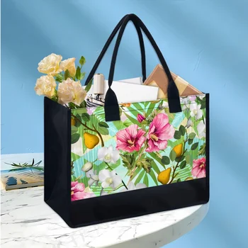 Тропический Гавайский Цветок джунглей, пляжный стиль, модные сумки-тоут, повседневные Элегантные Женские сумки через плечо, холщовая сумочка, подарок на День рождения