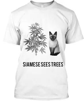 Футболка с сиамским котом Stoner Cat Sees Trees