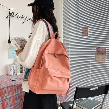 Японский Рюкзак Harajuku Простой Универсальный Однотонный Студенческий Рюкзак Женский Корейский Mori Literary Girl Backpack